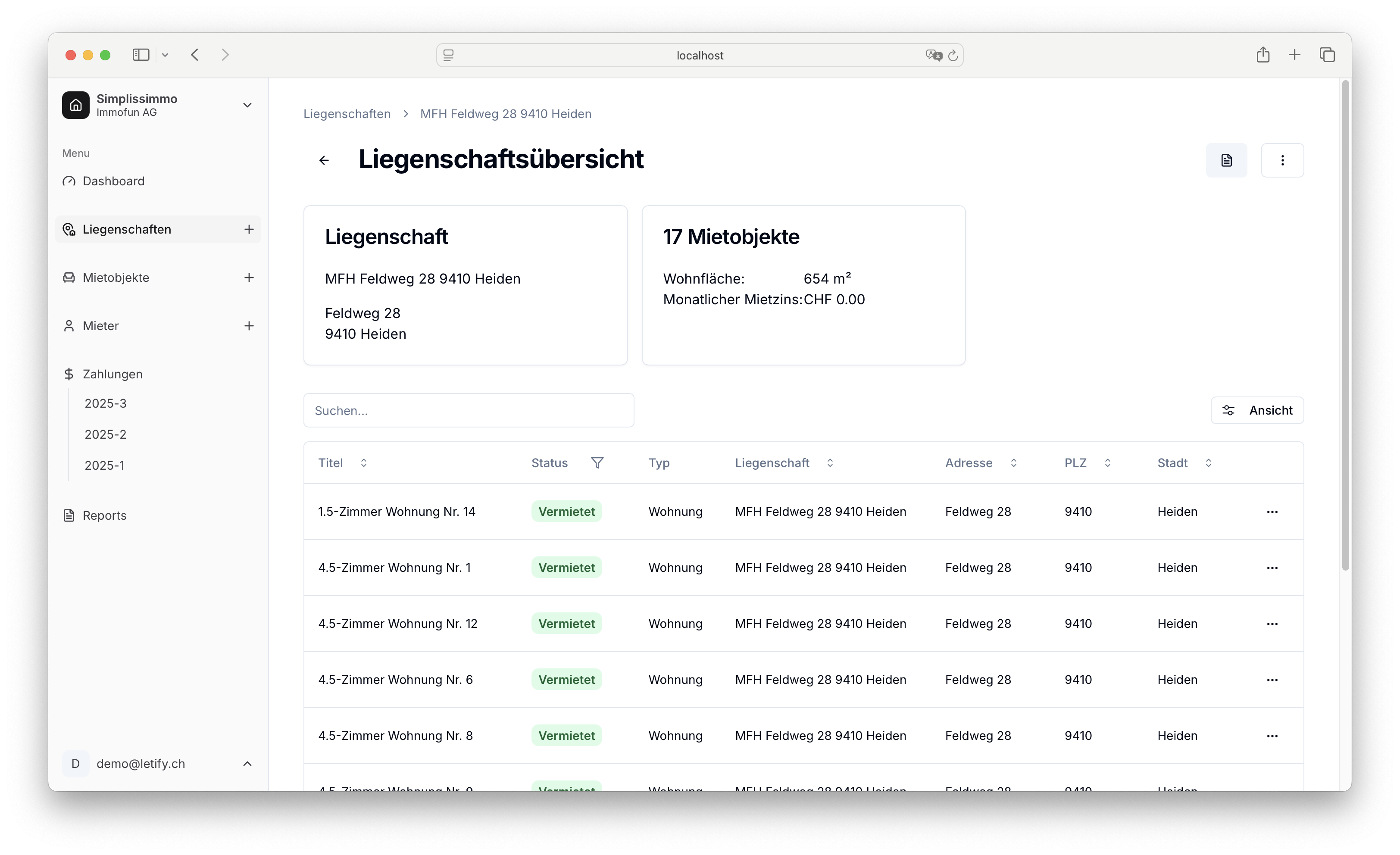 Liegenschaftsverwaltung in Letify
